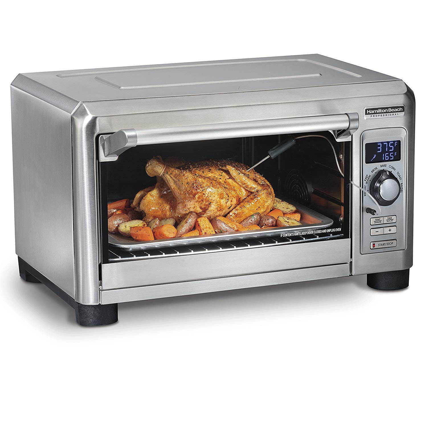 Hamilton Beach Professional 31240 Toaster Countertop Oven Convection, fits 6 Slices of Bread, Large, Stainless Steel