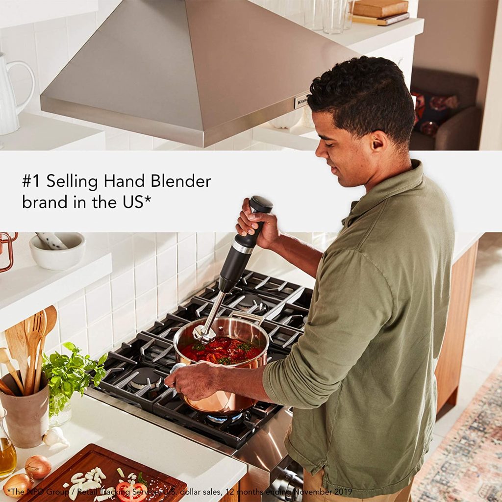 KitchenAid KHBBV53BM Cordless Hand Blender in kitchen