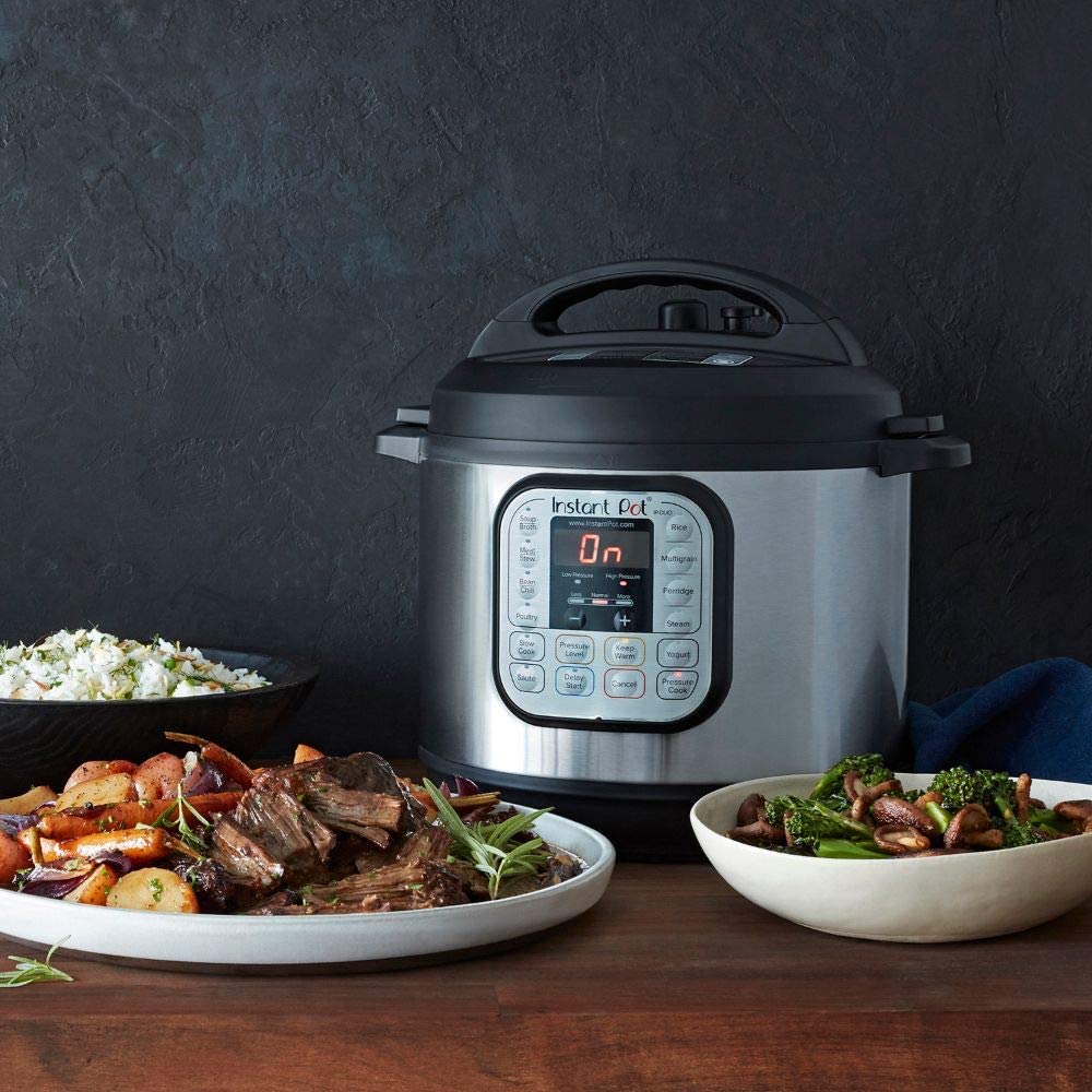 Instant Pot Duo 7-in-1 Electric Pressure Cooker in kitchen