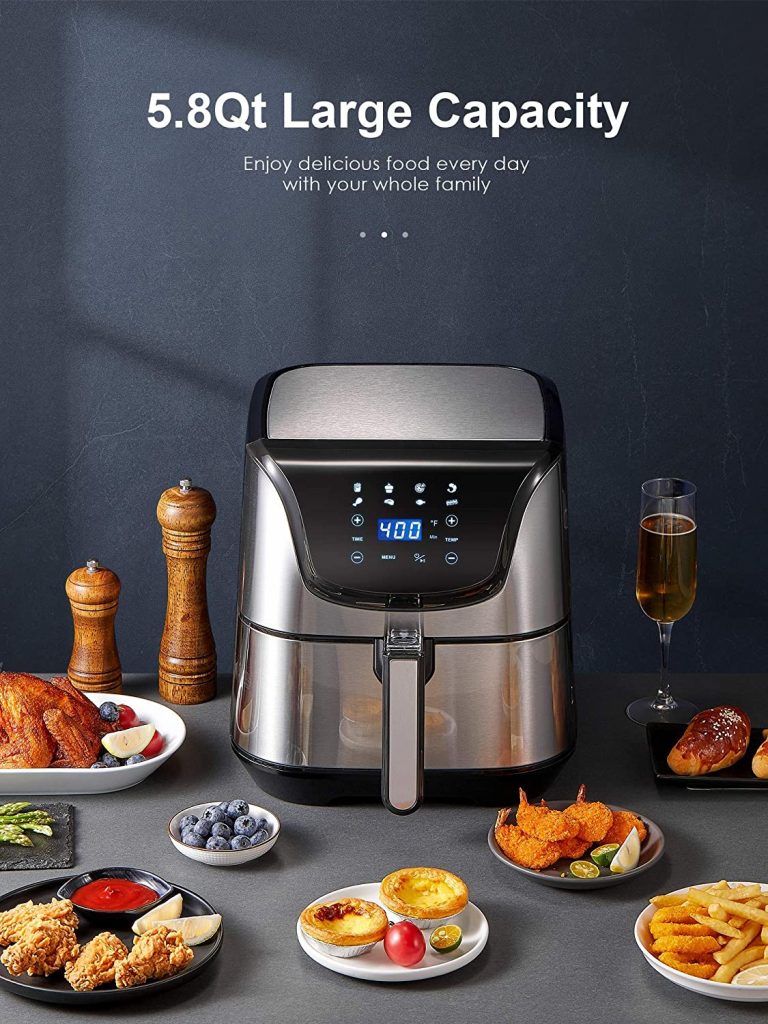 AICOOK 5.8-quart Electric Air Fryer large capasity