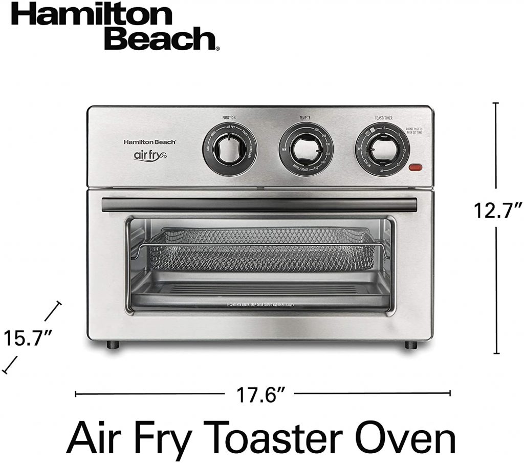 Hamilton Beach Air Fryer Convection Toaster Oven Size