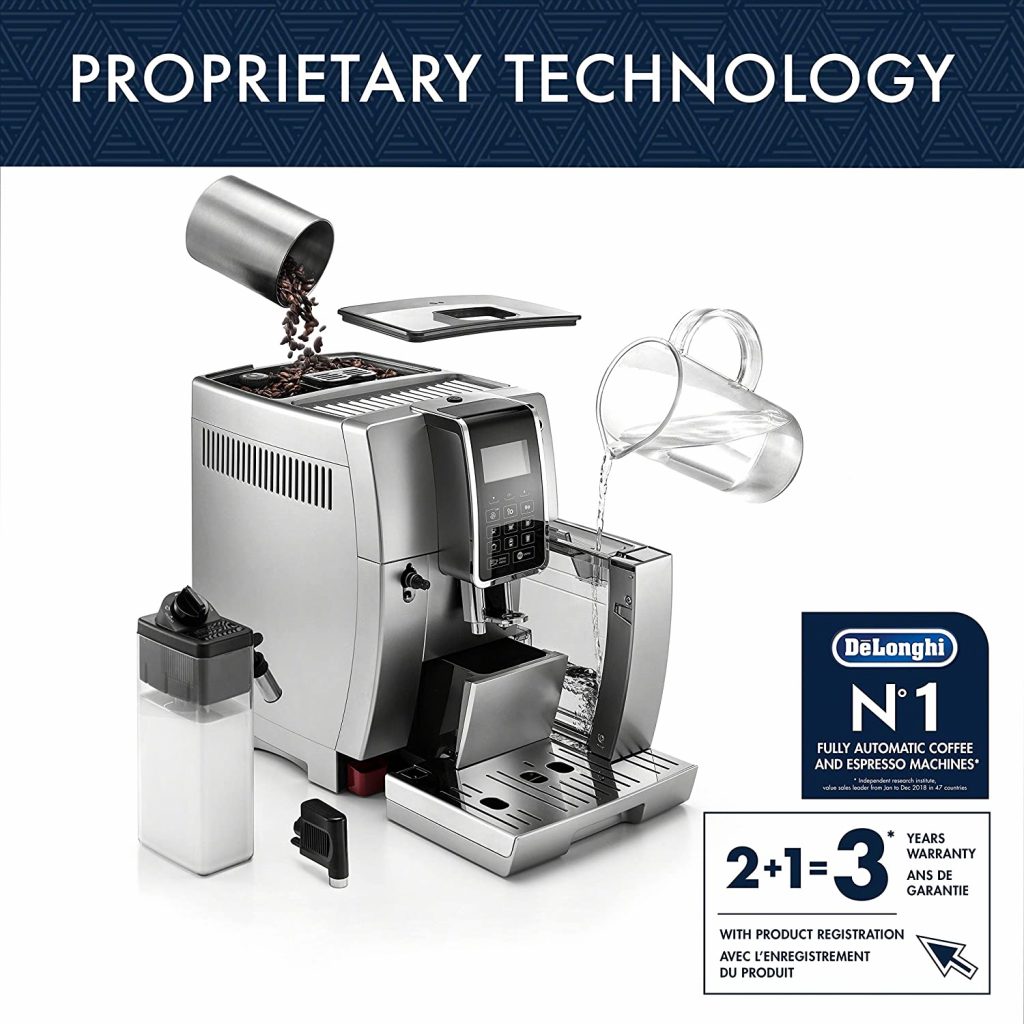 De'Longhi ECAM35075SI Dinamica with LatteCrema Espresso Machine Technology