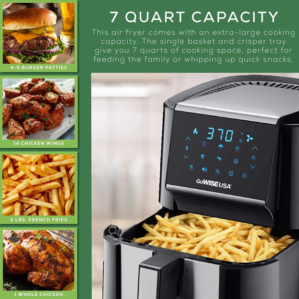 GoWISE USA 7-Quart Air Fryer & Dehydrator Capacity