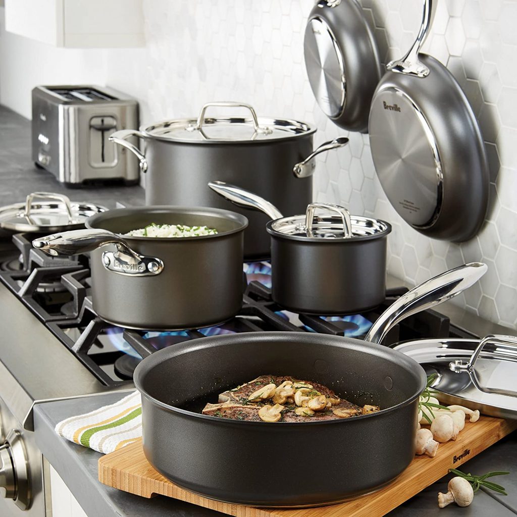 Breville Thermal Pro Hard 10-Piece Nonstick Cookware