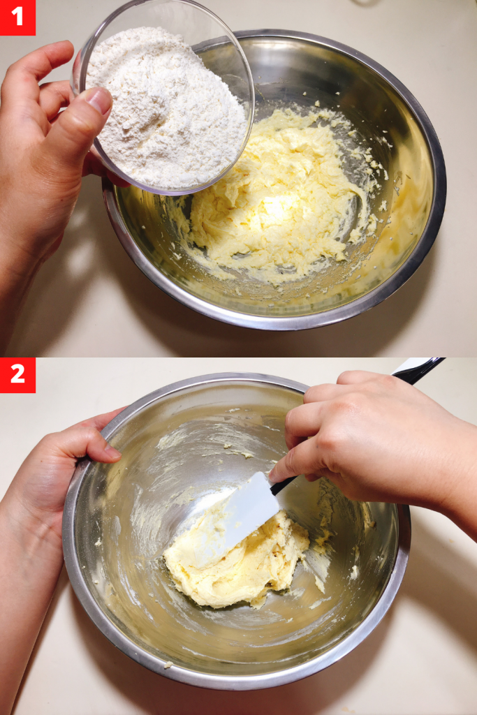 Add cake flour to the bowl