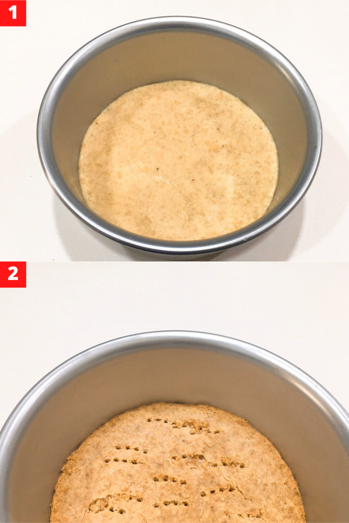 Pour the almond flour mixture into prepared pan