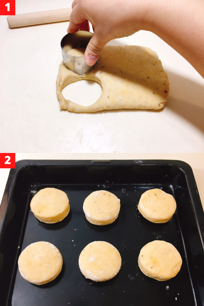 Roll the dough into 1-inch thick