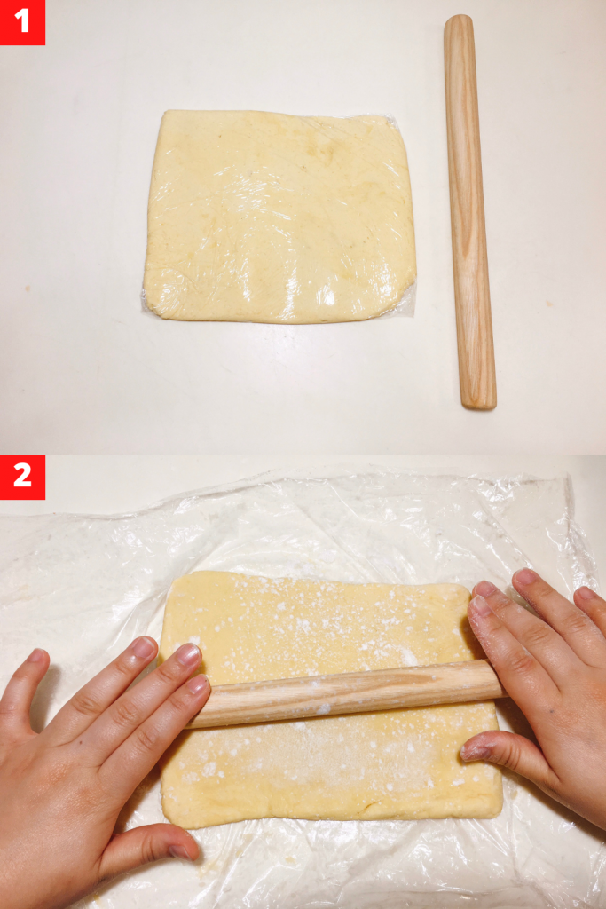 Spread some flour on the dough