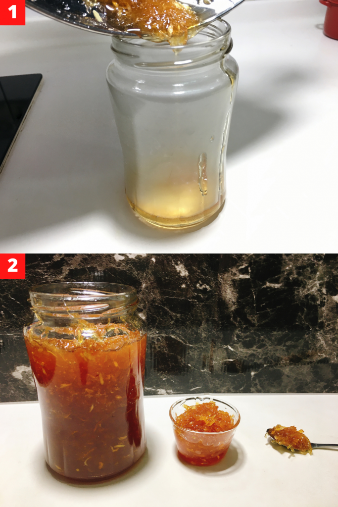 Pour into a sterilized jar