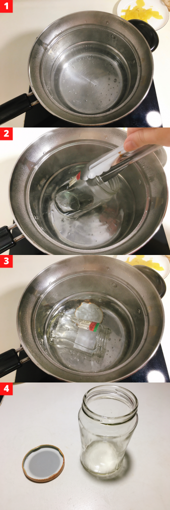 Sterilizing and canning the jar with the boiling-water method
