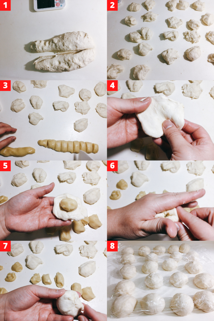 divide the dough into small pieces