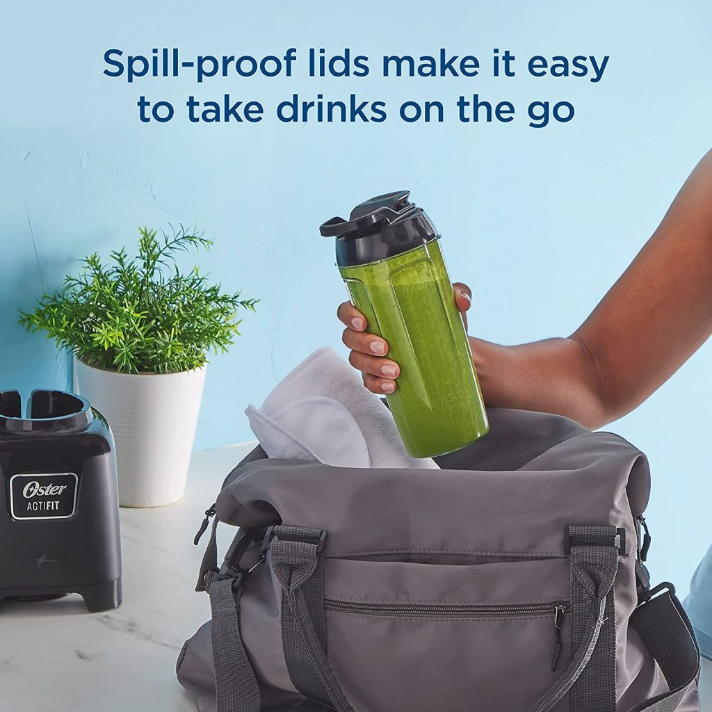 spill proof lids make it easy to take drinks on the go
