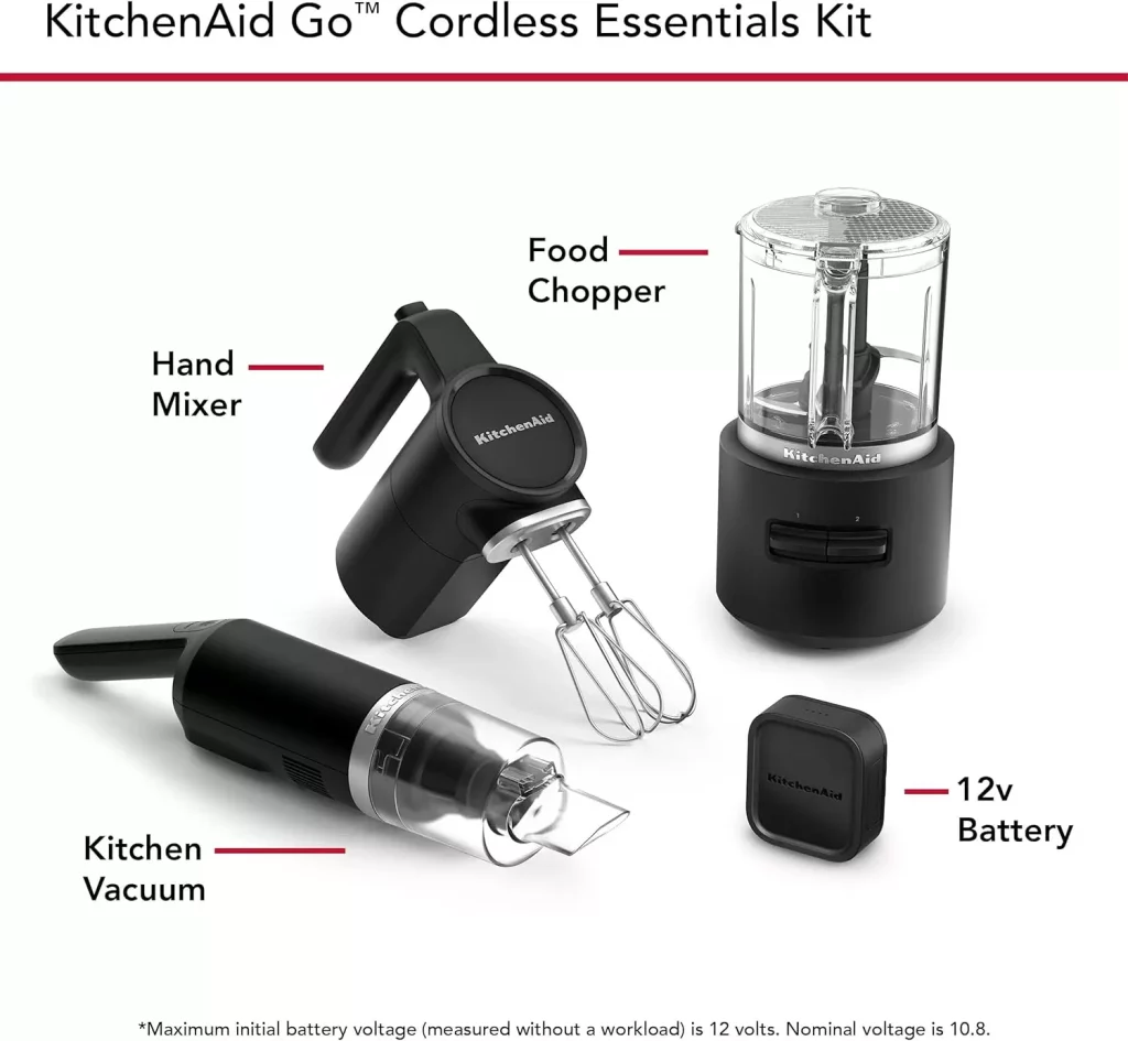 KitchenAid Go™ KBUR131BM Cordless Bundle with Hand Mixer Include