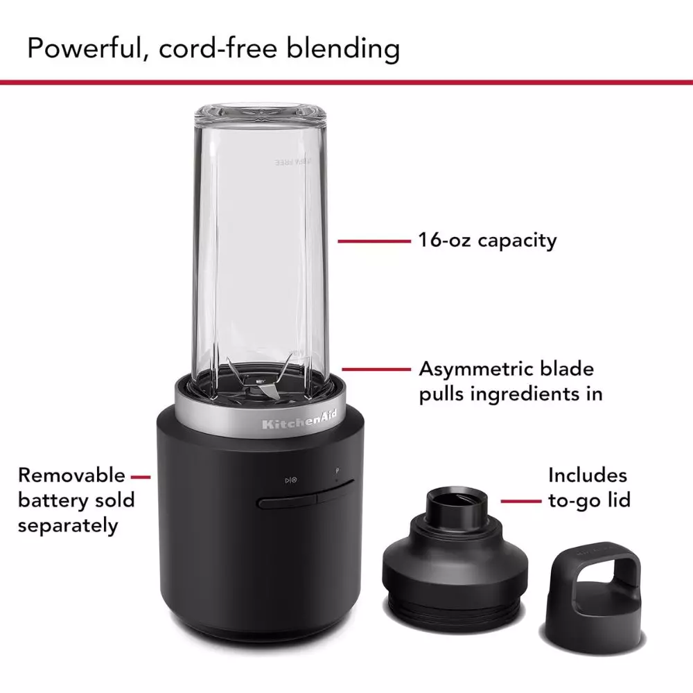 KitchenAid KSBR256 Go™ Cordless Personal Blender Powerful Blending