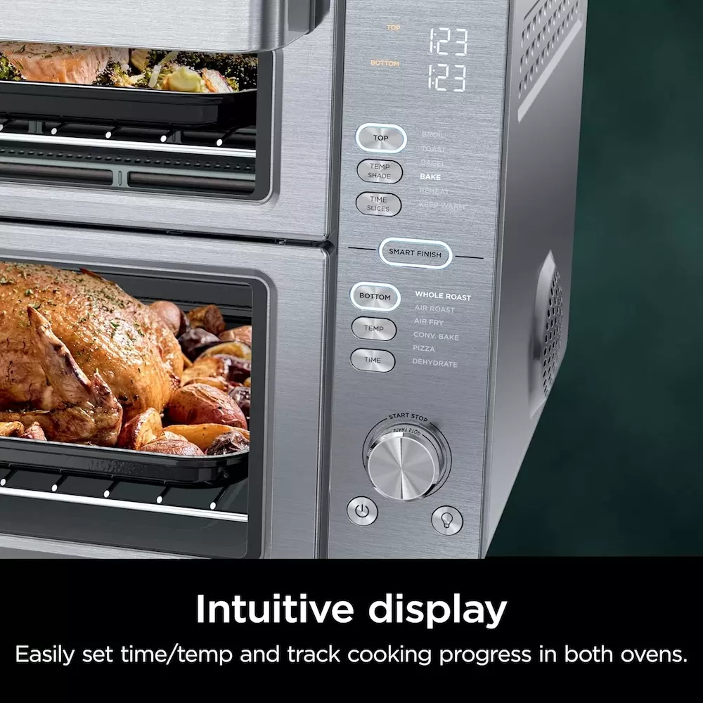 Ninja DCT601 Double Stack XL Countertop Oven Intuitive Display