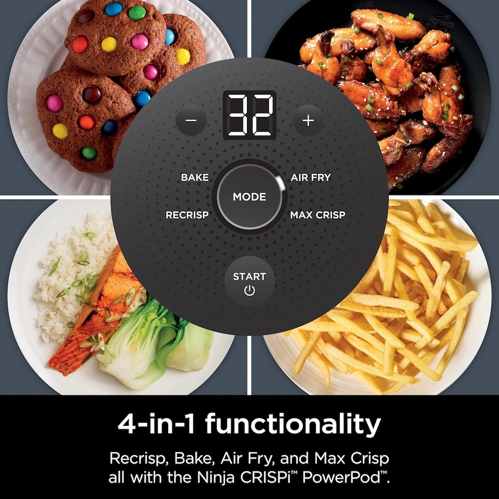 Ninja Crispi Portable Glass Air Fryer 4-in-1 Functionality