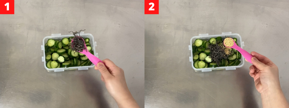 Japanese Pickled Cucumbers with Shio Kombu Step3