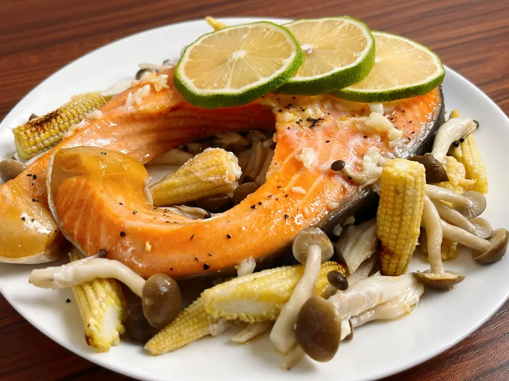 Air Fryer Lemon Butter Salmon Recipe Cover
